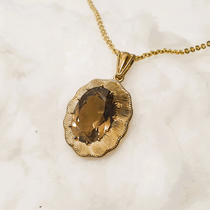 Nostalgischer Goldanhänger Anhänger - ohne Kette - Gold 333 Rauchquarz Shabby Vintage edel GAN160