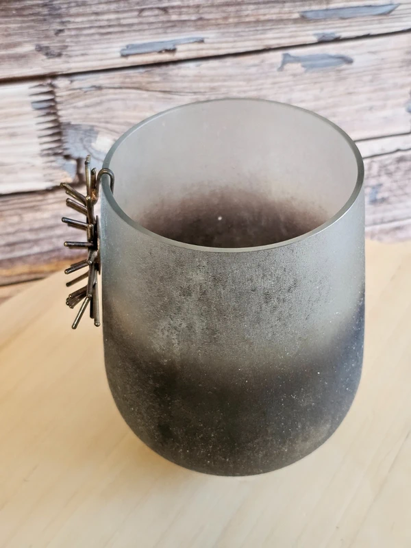 Windlicht Glas Kerzenhalter Farbe Anhänger Sonne Bohostyle Höhe 14 cm Durchmesser 9,5 cm