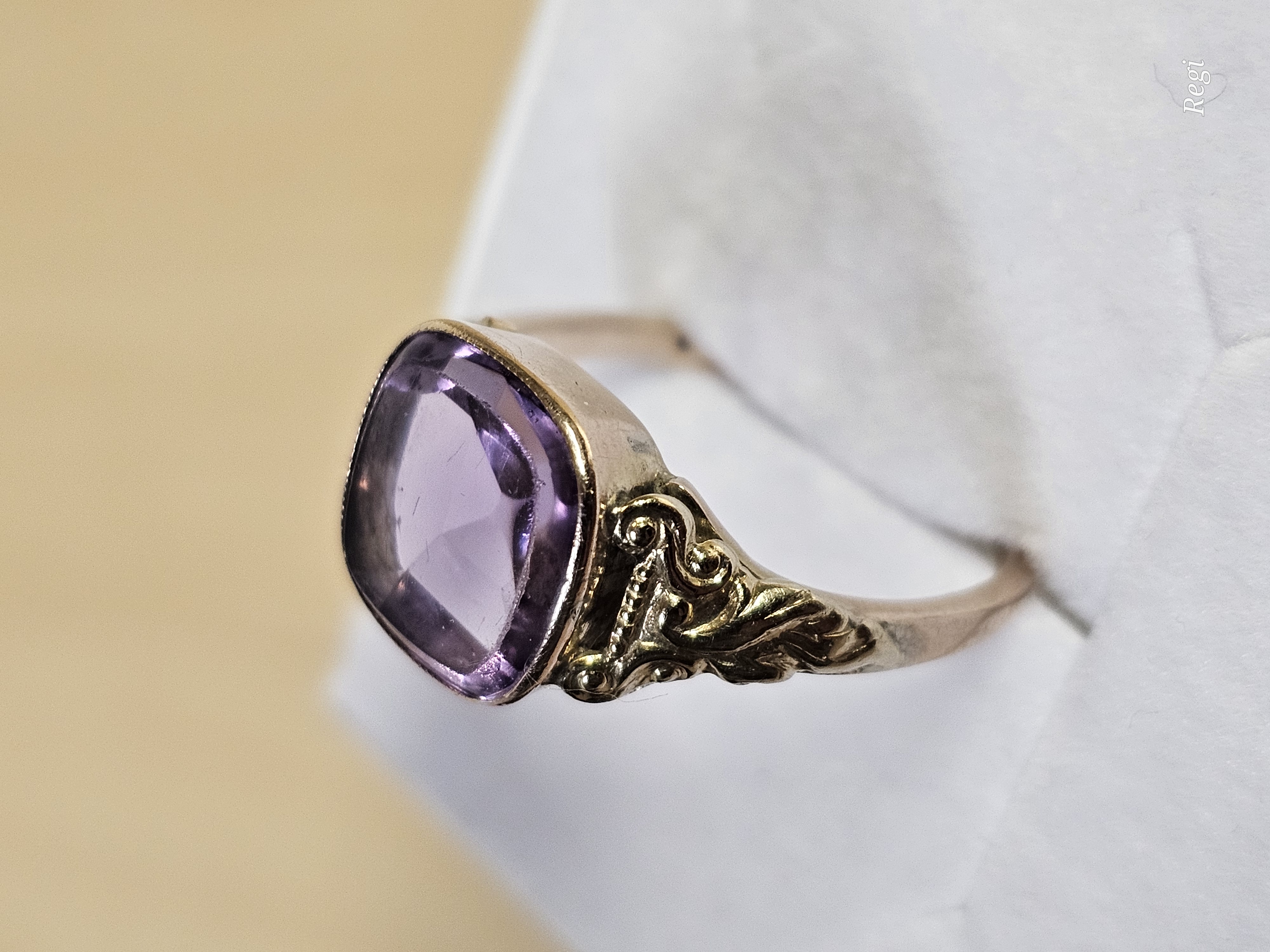 19 mm Nostalgischer Ring Goldring Gold 585 Lavendel Amethyst Vintage Design elegant GR339