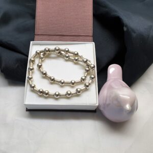 40,5 cm Halskette Kette Gliederkette Kugeln & Hülsen Silber 925 edel Vintage SK1366