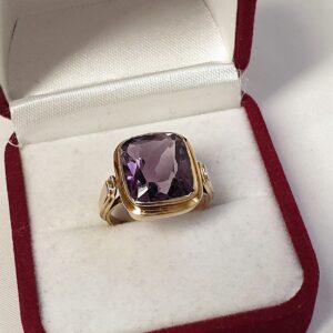 17,2 mm Goldring Ring Gold 585 Amethyst Vintage Design elegant GR144