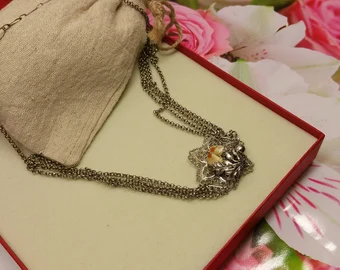 40,5 - 46,5 cm Trachtenkette Halskette Collier Silber Grandeln Silberschmiede Kunst selten rar SK1316 – Bild 4