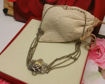40,5 - 46,5 cm Trachtenkette Halskette Collier Silber Grandeln Silberschmiede Kunst selten rar SK1316 – Bild 2