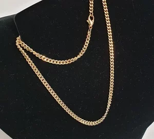 50 cm / 3,5 mm Halskette Kette Panzerkette Gold 333 Vintage edel GK100