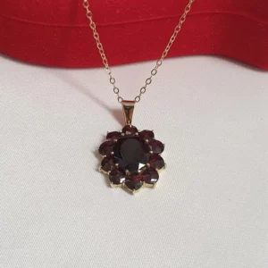 Shabby Vintage Anhänger Gold 585 Granat nostalgisch GAN102