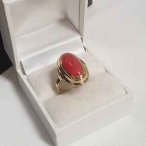 17 mm Ring 585 Gold Koralle Vintage edel Design Nostalgie GR102