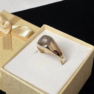 20,3 mm Ring Goldring Gelbgold Gold 585 Diamant Vintage Eleganz GR116