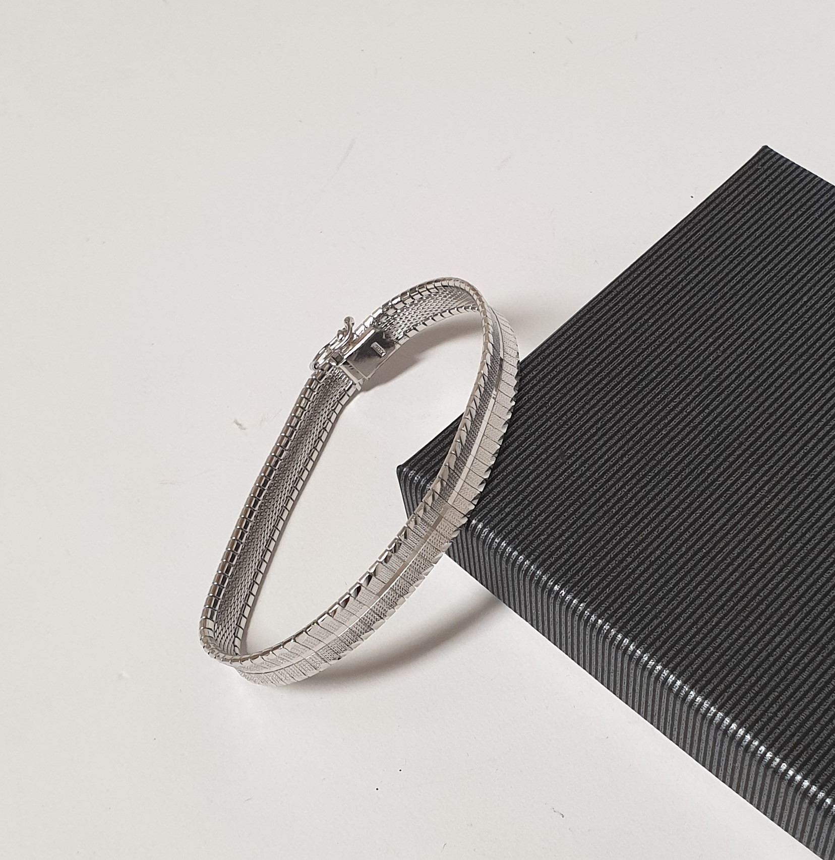 19 cm Milanaise Teppicharmband Schlangenarmband Armband Silber 835 Vintage edel Design SA499 – Bild 2