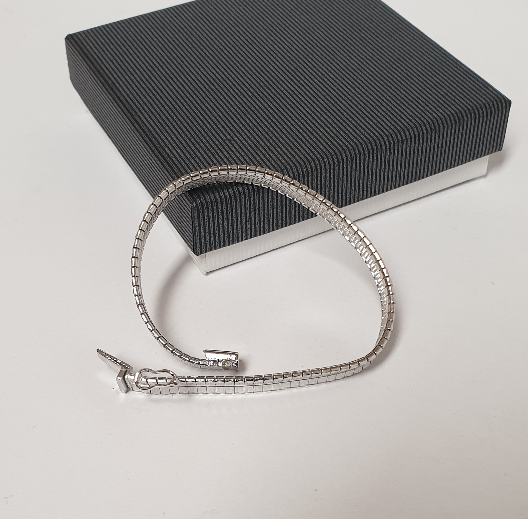 19 cm Milanaise Teppicharmband Schlangenarmband Armband Silber 835 Vintage edel Design SA499 – Bild 4