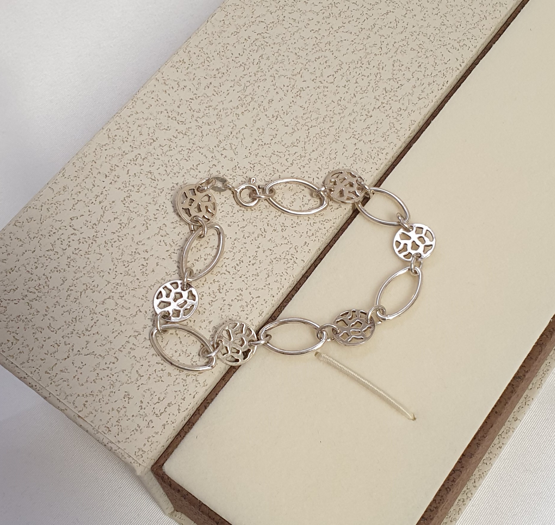 18 cm Gliederarmband Armband Silber 925 Italy Vintage Design nostalgisch SA555 – Bild 3