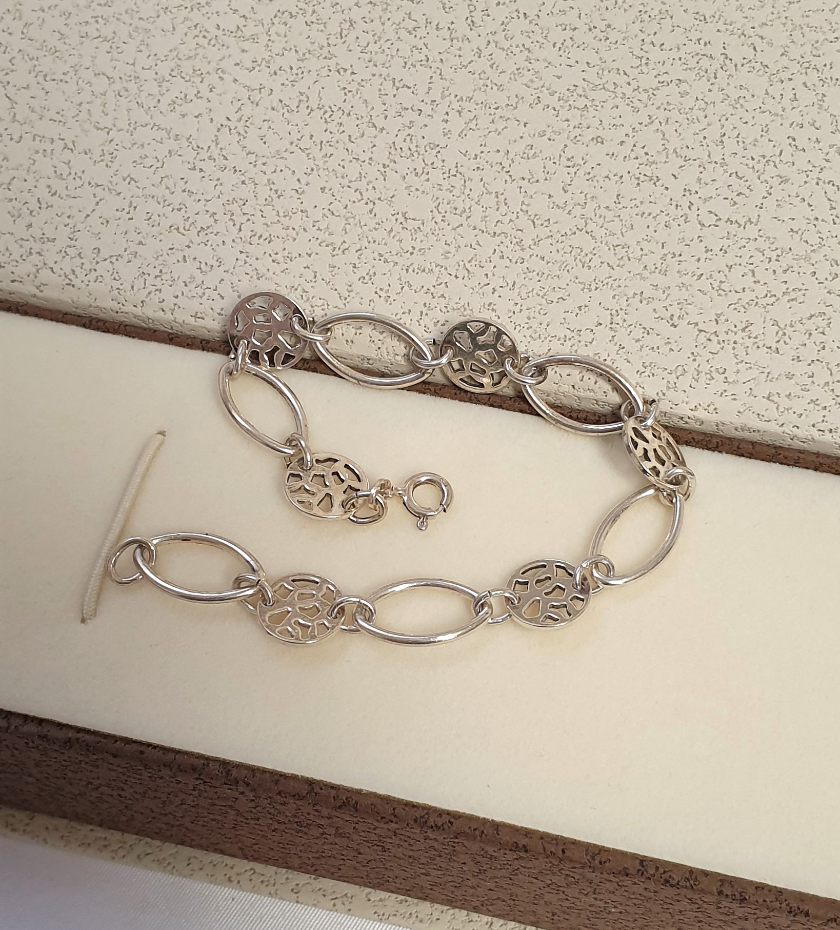 18 cm Gliederarmband Armband Silber 925 Italy Vintage Design nostalgisch SA555 – Bild 2