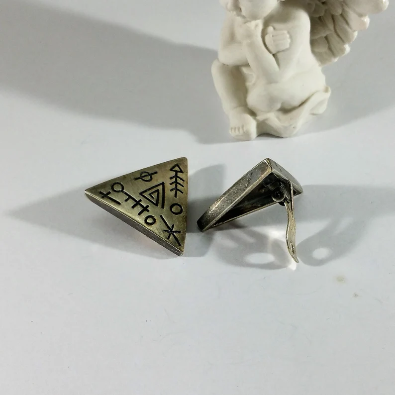 Ohrringe Ohrclips Dreieck Symbole Zeichen Vintage elegant stylisch schick SO232 – Bild 2