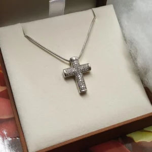 Anhänger Silberanhänger Kreuzanhänger Kreuz Silber 925 Kristalle Glitzer Vintage edel SKA1338