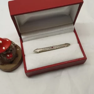 Antike Brosche Anstecknadel Silber 800 Kristall Shabby Vintage SB379