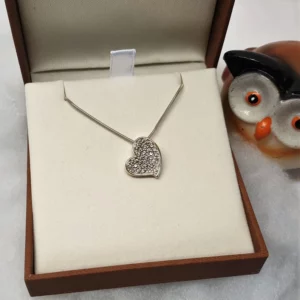 Anhänger Silberanhänger Silber 925 Kristalle klar Herz Herzchen Vintage edel SKA1322