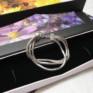 19 cm Armband Schlangenarmband Silberarmband Silber 925 Vintage stylisch 80er Jahre massiv SA326