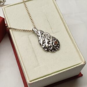 Nostalgischer Anhänger ohne Kette Silber 925 Rubin klein Vintage elegant SKA1501