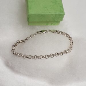 19 cm Gliederarmband Silberarmband Armband Design Erbskette Silber 925 Vintage elegant SA716