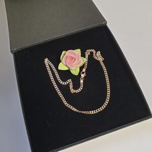 50 cm Kette Halskette Panzerkette Silber 925 vergoldet Vintage elegant SK501