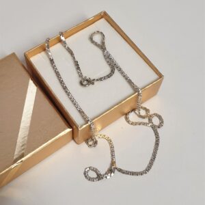 48 cm /1,9 mm Nostalgische Kette Halskette Schlangenkette Silber Shabby Vintage elegant HK132