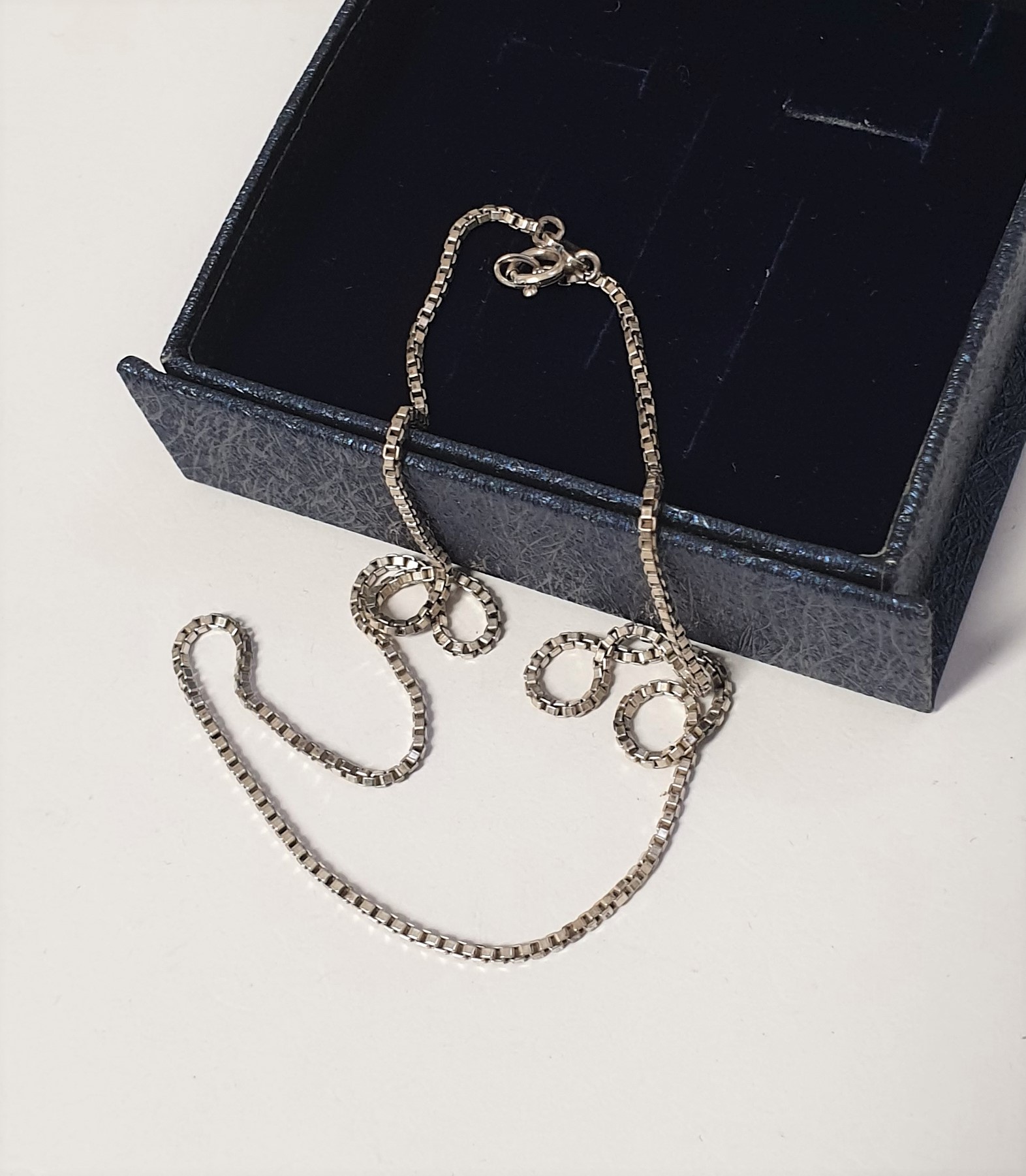 42 cm / 1,4 mm Anhängerkette Venezianer Kette Halskette Silberkette Venezianerkette Silber 835 Vintage elegant HK133 – Bild 3