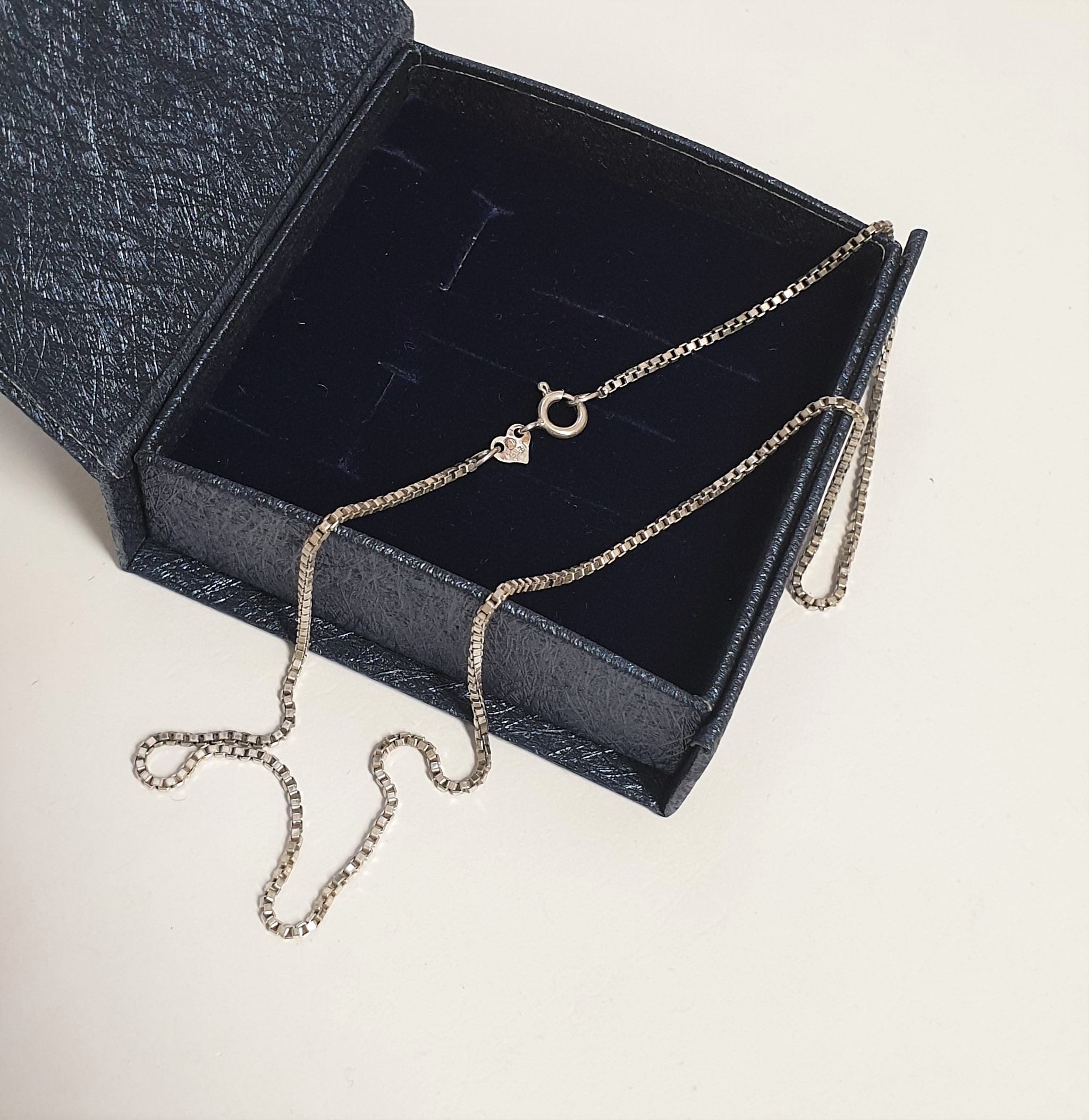 42 cm / 1,4 mm Anhängerkette Venezianer Kette Halskette Silberkette Venezianerkette Silber 835 Vintage elegant HK133 – Bild 2