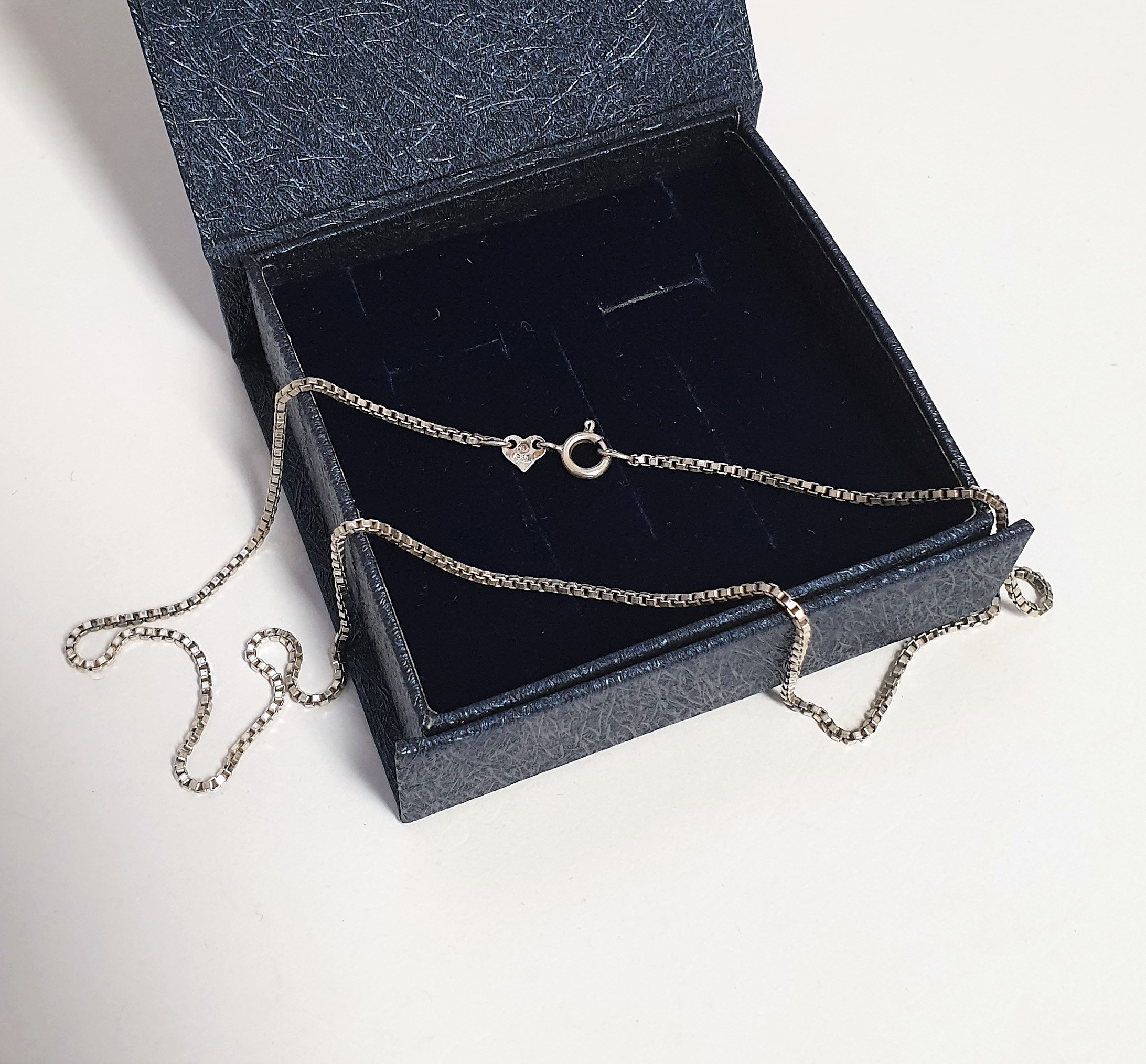 42 cm / 1,4 mm Anhängerkette Venezianer Kette Halskette Silberkette Venezianerkette Silber 835 Vintage elegant HK133