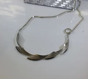 43 cm Nostalgische Kette Halskette Collier Silber 925 Blätter Design edel Vintage SK477