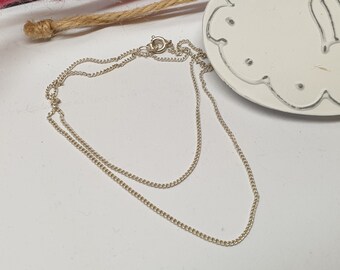 41,5 cm / 1 mm Anhängerkette Kette feine Panzerkette Halskette Silber 925 edel Vintage HK130