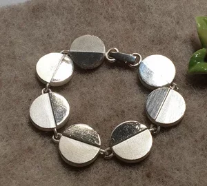 19,5 cm Nostalgisches Armband Gliederarmband rund Silber 835 matt glänzend Shabby Vintage elegant SA666