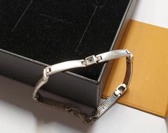 19 cm Armband Silberarmband Gliederarmband 925 Kristalle blau hellblau Vintage elegant SA677 – Bild 4