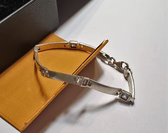 19 cm Armband Silberarmband Gliederarmband 925 Kristalle blau hellblau Vintage elegant SA677 – Bild 3