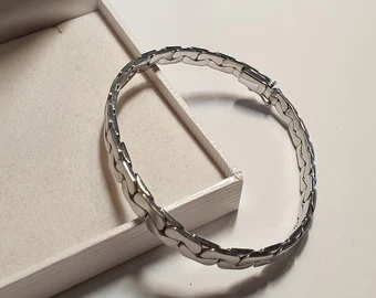 19 cm Armband Silberarmband Gliederarmband Vintage Silber 835 massiv Vintage elegant SA678