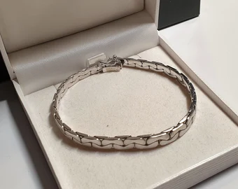 19 cm Armband Silberarmband Gliederarmband Vintage Silber 835 massiv Vintage elegant SA678 – Bild 2