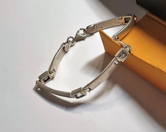 19 cm Armband Silberarmband Gliederarmband 925 Kristalle blau hellblau Vintage elegant SA677 – Bild 2