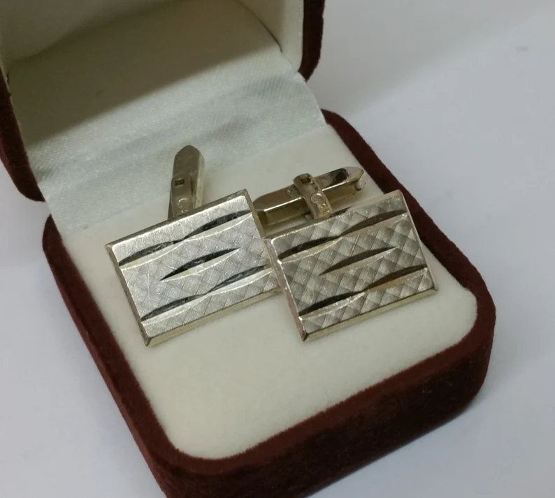 Manschettenknöpfe Cufflinks 835 Silber Vintage edles Design MS136 – Bild 3