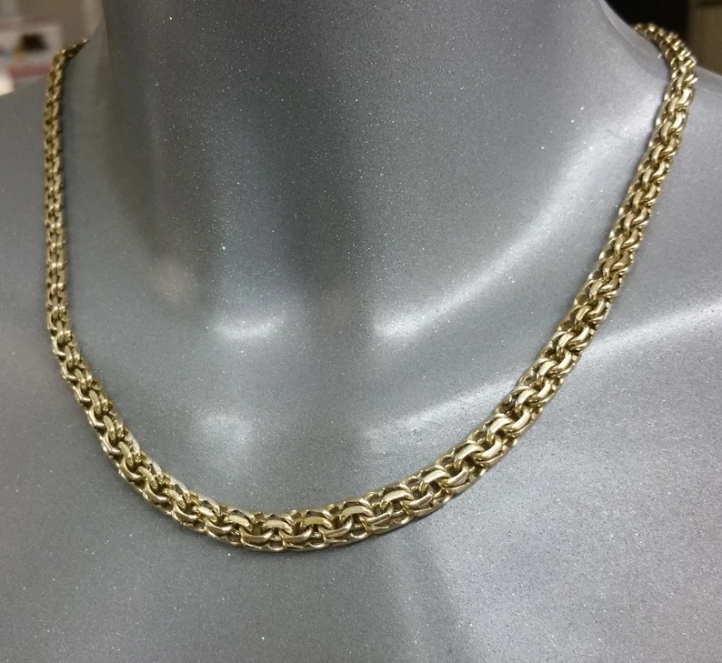 43 - 48,5 cm Nostalgische Halskette Collier Kette Amerikaner vergoldet Shabby Vintage SK1472 – Bild 4