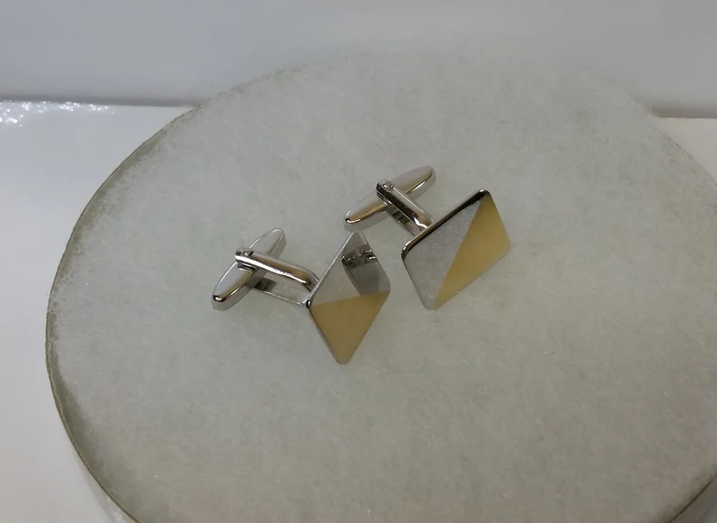 Schicke Manschettenknöpfe Cufflinks Silber 925 teilvergoldet Vintage Eleganz MS152 – Bild 4