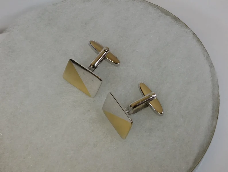 Schicke Manschettenknöpfe Cufflinks Silber 925 teilvergoldet Vintage Eleganz MS152 – Bild 2
