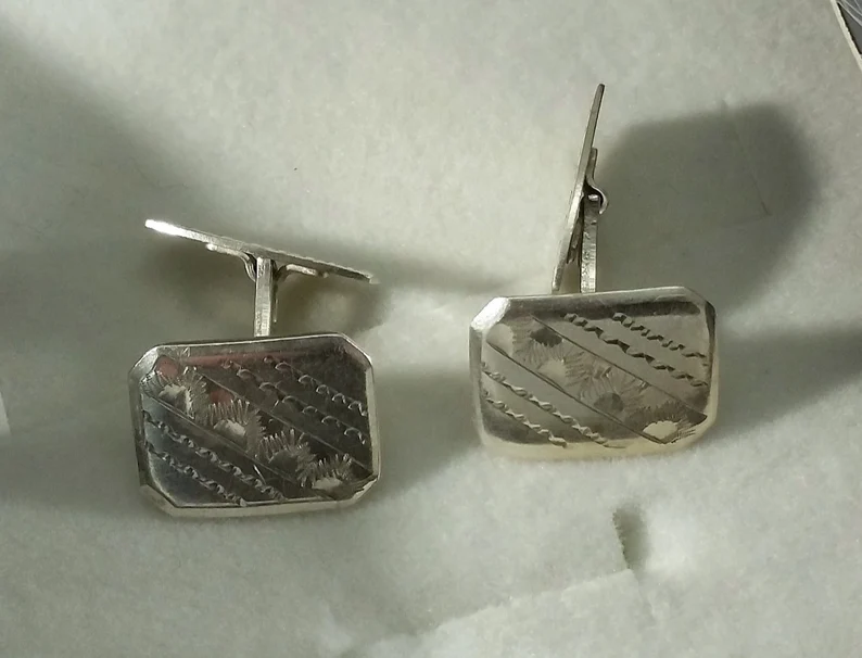 Manschettenknöpfe Silber 835 Cufflinks Vintage selten edel MS131