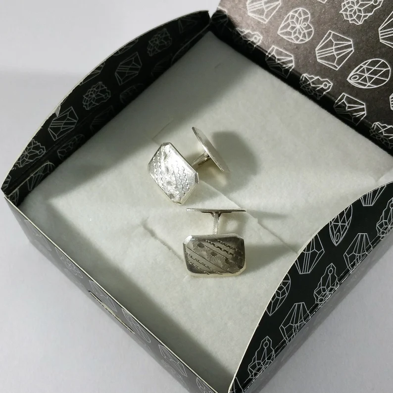 Manschettenknöpfe Silber 835 Cufflinks Vintage selten edel MS131 – Bild 4