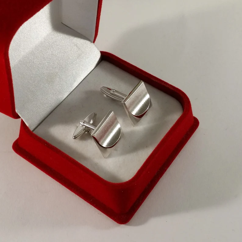 Manschettenknöpfe Cufflinks Silber 835 gebürstet/Glanz edles Design MS148 – Bild 4