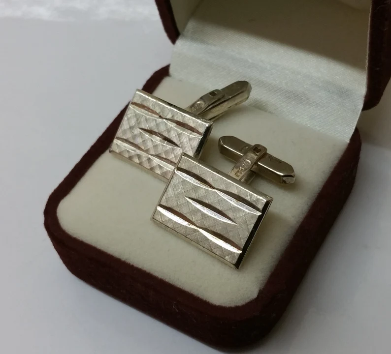 Manschettenknöpfe Cufflinks 835 Silber Vintage edles Design MS136 – Bild 2
