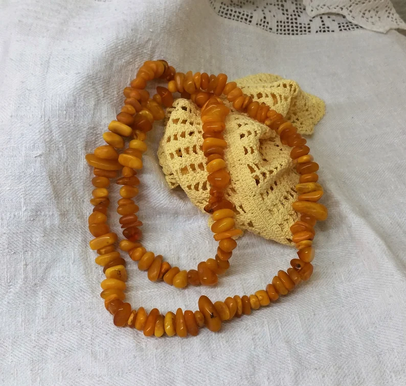 Bernsteinkette ButterScotchAmber 103gr. 88cm EK101 – Bild 3