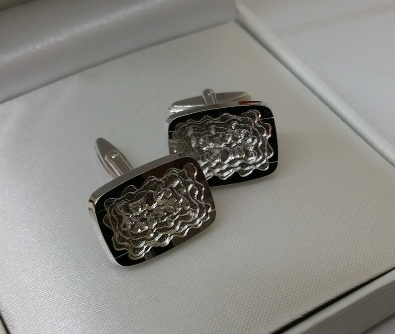 Vintage Manschettenknöpfe Cufflinks Silber 835 Modernist Design elegant selten rar MS128 – Bild 4