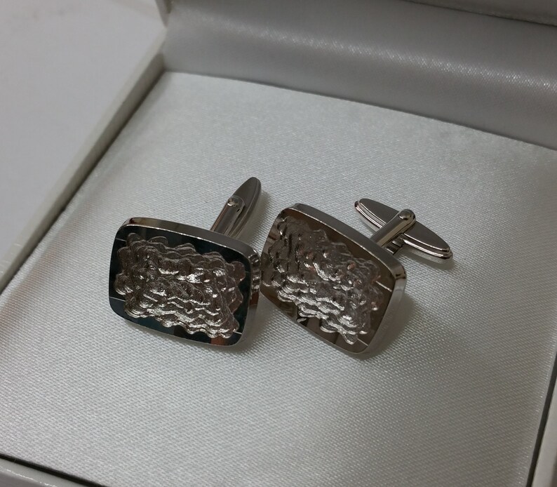 Vintage Manschettenknöpfe Cufflinks Silber 835 Modernist Design elegant selten rar MS128 – Bild 3