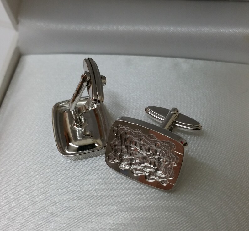 Vintage Manschettenknöpfe Cufflinks Silber 835 Modernist Design elegant selten rar MS128 – Bild 2