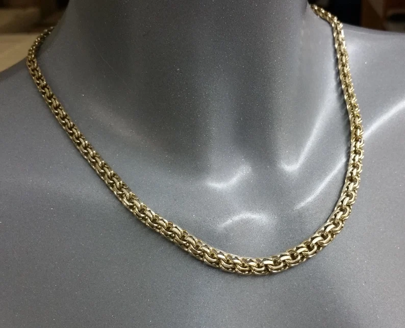 43 - 48,5 cm Nostalgische Halskette Collier Kette Amerikaner vergoldet Shabby Vintage SK1472 – Bild 2