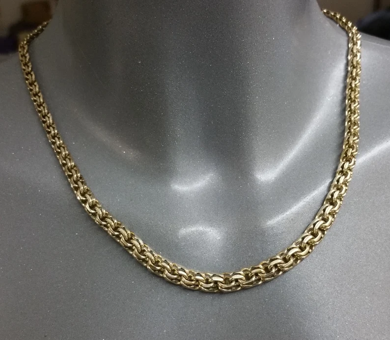 43 - 48,5 cm Nostalgische Halskette Collier Kette Amerikaner vergoldet Shabby Vintage SK1472