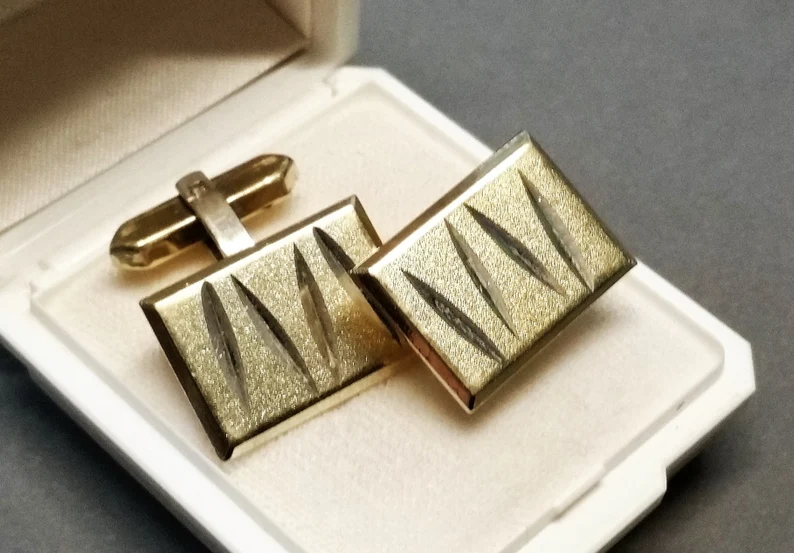 Manschettenknöpfe Cufflinks Silber 835 teilvergoldet Vintage Eleganz MS153